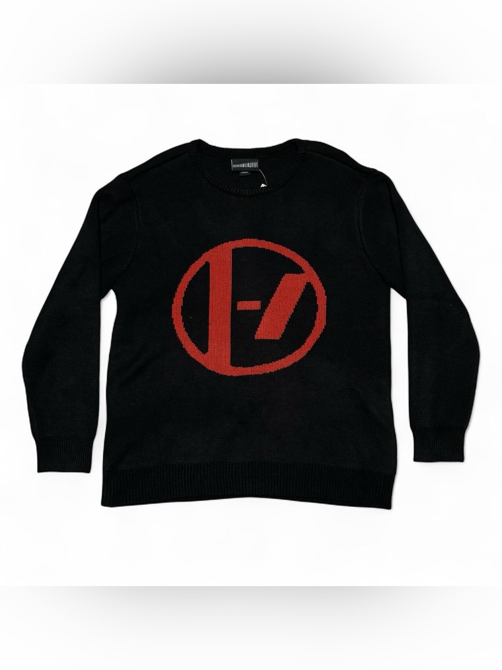 Twenty One Pilots Logo Intarsia Knit Sweater Large Black Red Official NWT